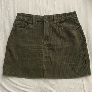 Olive Green corduroy skirt